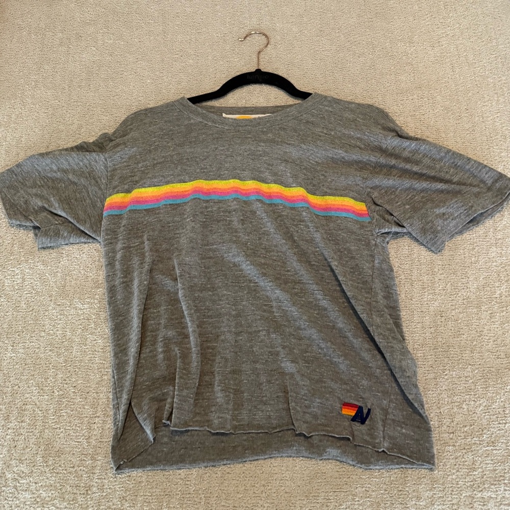 Aviator Nation Boyfriend Tee, size M, grey